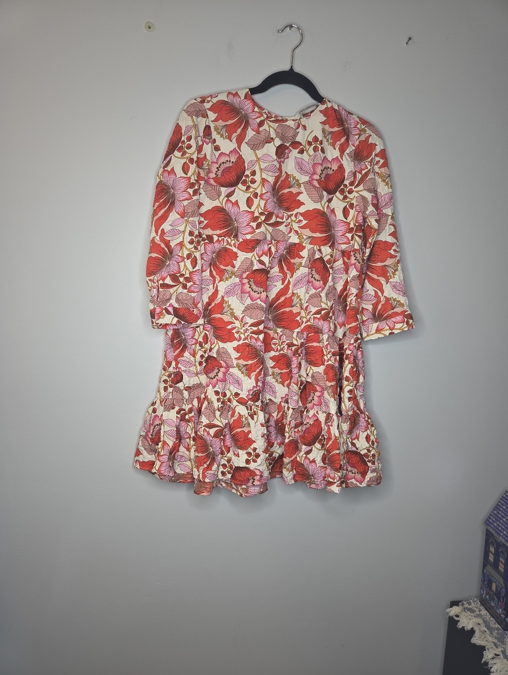 ZARA Sharon Women's Floral Mini Dress in Pink & Red, Siz3 XS